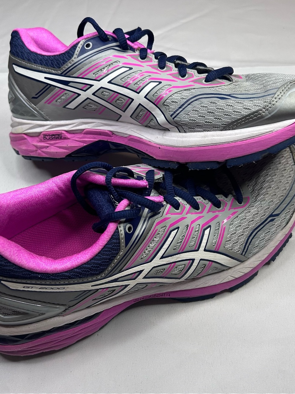 ASICS Women's Gray and Pink Running Sneakers